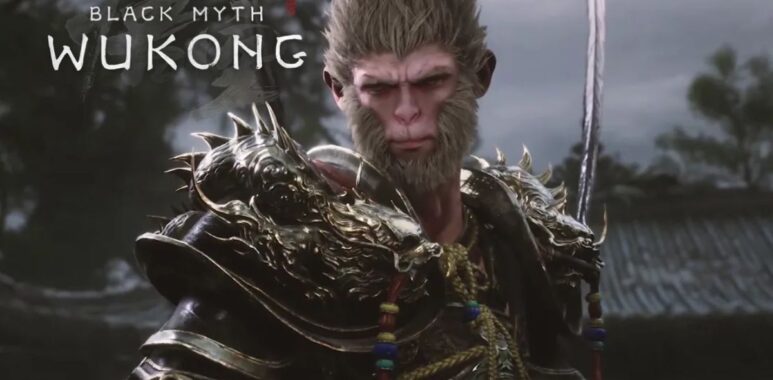 Personnage principal de Black Myth Wukong en armure détaillée