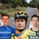 Les principaux favoris du Tour de France sur fond de route peinte
